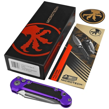 Nóż automatyczny Microtech LUDT Gen III T/E Purple Aluminium, Apocalyptic M390MK by Tony Marfione (1136-10APPU)
