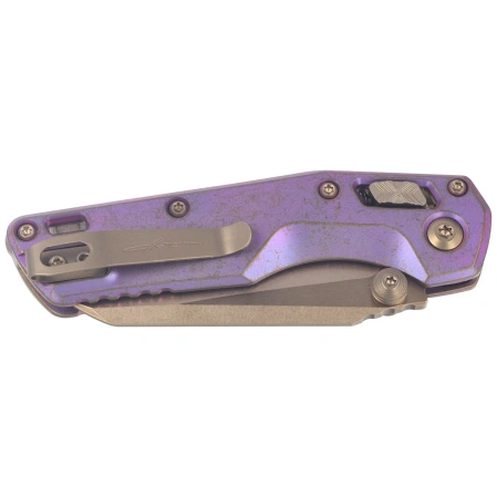 Microtech MSI Ram-Lok Mini S/E Marfione Select Knife Royal Purple Slab Side Titanium, Bronze HW, Bronze M390MK by Tony Marfione (210M-13MS5)