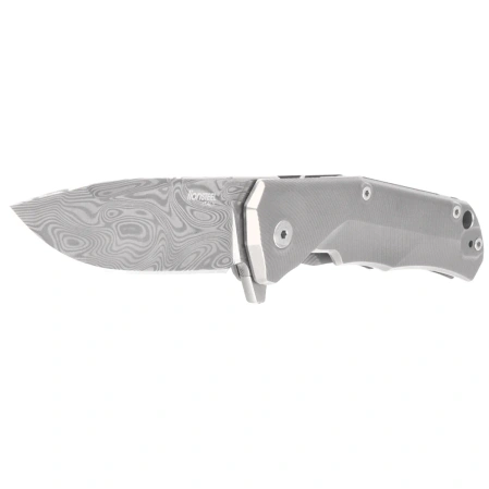 Nóż składany LionSteel T.R.E. Gray Titanium, Thor Damasteel Damascus by Molletta (TRE DT GY)