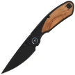 Bestech Lito Knife Black Titanium / Olive Wood, Black Stonewashed M390 by Ostap Hel (BT2307C)