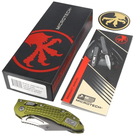 Microtech M-Stitch Ram-Lok S/E Knife OD Green Frag Aluminium, Apocalyptic M390MK by Borka Blades and Tony Marfione (169MRL-10APFROD)
