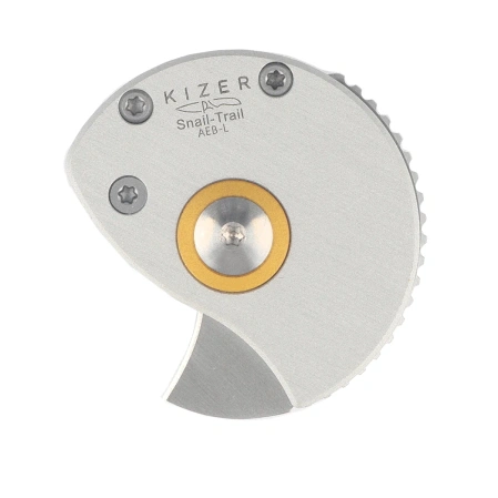 Kizer Snail-Trail Knife Silver Aluminum, Satin AEB-L by Caleb Waldman (V2757A3)