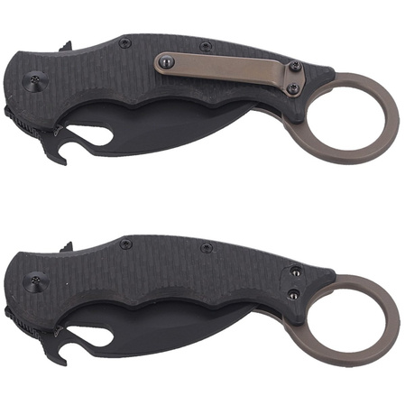FOX Folding Knife Titanium Frame Lock / Carbon Fiber, Cerakote Black Elmax (FX-599TiC)