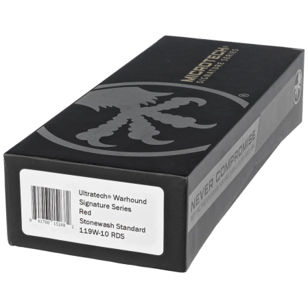 Microtech Ultratech Warhound OTF Knife Signature Red Aluminum, Stonewashed by Tony Marfione (119W-10RDS)