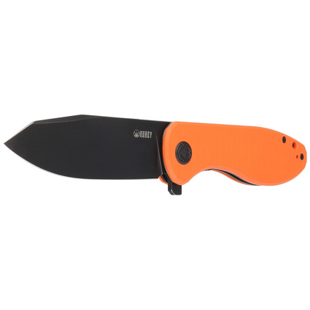 Kubey Knife Master Chief Orange G10, Blackwashed AUS-10 by Keanu Alfaro (KU358E)