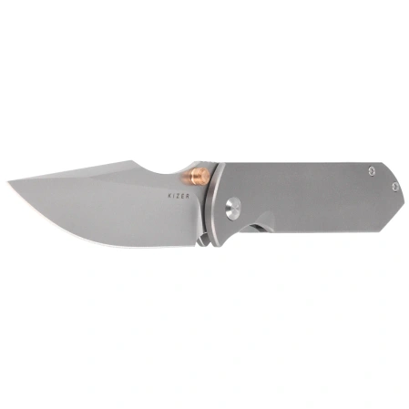 Nóż składany Kizer Harpoon Fold Gray Titanium, Stonewashed Elmax by Maverick Customs (Ki4784A1)