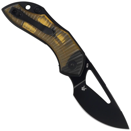 Nóż składany Bestechman Triassic Amber Ultem, Black PVD 14C28N by Denis Simonutti (BMK17F)