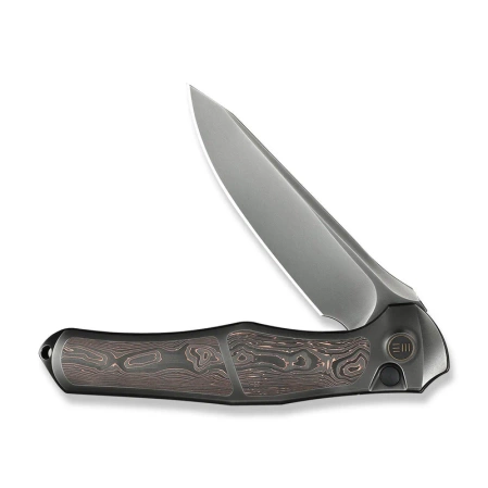 Nóż składany WeKnife 702XI LE No 006/150 Gray Integral Titanium/Copper Foil Carbon Fiber, Polished Gray M390 (WE07B-3)