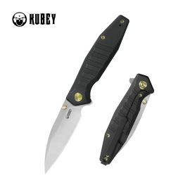 Kubey Whammy Knife Black Titanium, Satin 14C28N by Keanu Alfaro (KU474D)