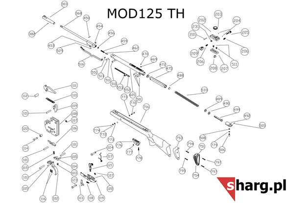 Synthetic Stock for Hatsan Airgun MOD 125TH (716)