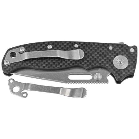 Demko AD20.5 Clip Point Knife Carbon Fiber, Stonewashed CPM 20CV by Andrew Demko (205-20CV-CARBON-CP)