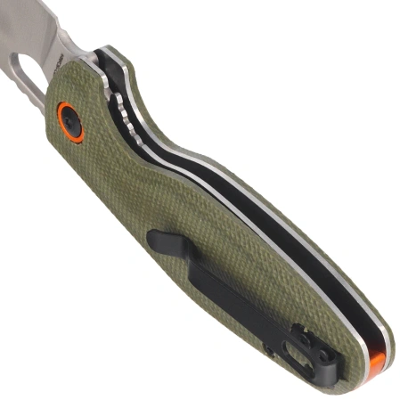 BlackFox Puffy Knife OD Green Canvas Micarta, Satin 10Cr15CoMov (BF-786 MOD)