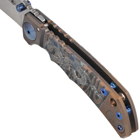 Nóż składany Spartan Blades Harsey Folder ''Dragon'' Bronze Titanium, Stonewashed MagnaCut by William W. Harsey (SF5Dragon)