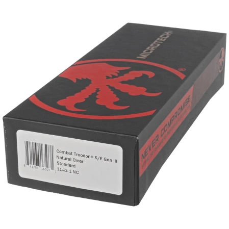 Nóż automatyczny OTF Microtech Combat Troodon Gen III S/E Natural Clear Aluminium, Black M390MK by Tony Marfione (1143-1NC)