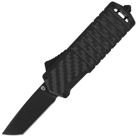 Tekto A2 Badger Mini T/E OTF Knife Carbon Fiber / Aluminum, Black Titanium D2