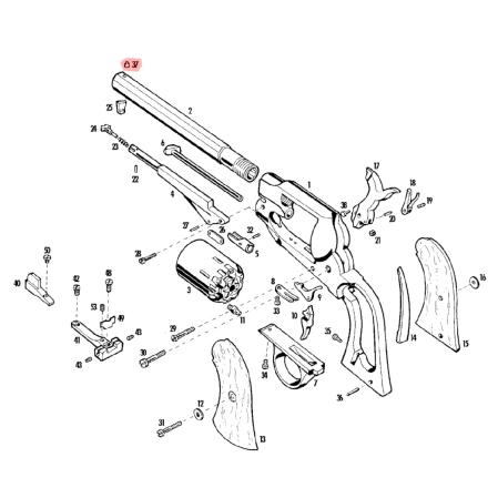 Muszka na jaskółczy ogon do rewolweru Pietta 1858 Remington New Model Army / Navy Stainless (3501/IX)