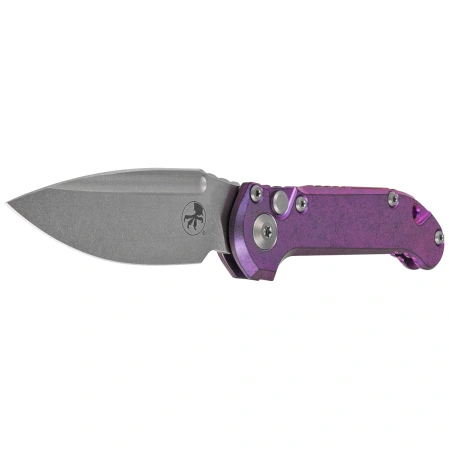 Nóż automatyczny Microtech LUDT Gen III S/E Marfione Select Purple Anodized Slab Side Titanium, Purple HW, Stonewashed M390MK by Tony Marfione (1135-10MS9)