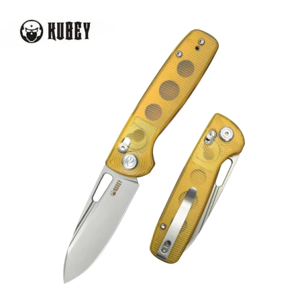 Kubey Bluff KU248A Knife Clear Ultem, Sandblasted 14C28N by Garet Caronna