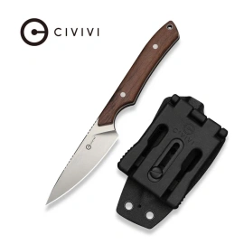 Civivi High Grass Hunting Knife Guibourtia Wood, Stonewashed 14C28N by Matt Gentry (C25084-3)