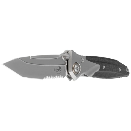 Microtech Socom Bravo Mini T/E Titanium/Carbon Fiber, Bronze HW, Bead Blasted P/S M390 by Tony Marfione (261M-8CFTI)