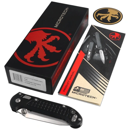 Microtech LUDT Ram-Lok T/E Knife Black Frag Aluminum, Stonewashed M390MK by Tony Marfione (1136RL-10FR)