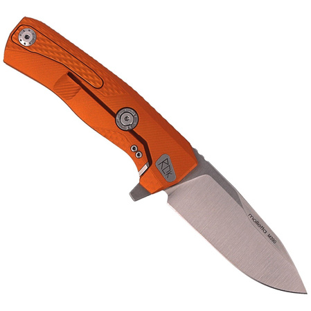LionSteel ROK Knife Orange Aluminum, Satin M390 by Molletta (ROK A OS)