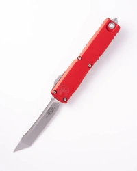 NóMicrotech Ultratech Gen IV T/E OTF Knife Red Aluminum, Stonewashed M390MK by Tony Marfione (11234-10RD)