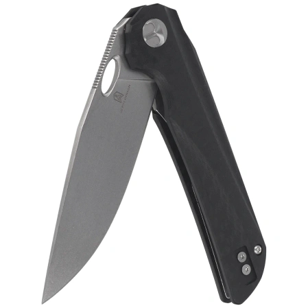 Bestechman Smuga Knife Black G10 with Carbon Fiber Pattern, Stonewashed AEB-L by Kombou (BMK22A)