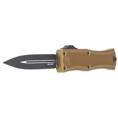 Nóż automatyczny OTF Microtech Hera II Mini D/E Tan Aluminium, Black M390MK by Tony Marfione (1702M-1TA)