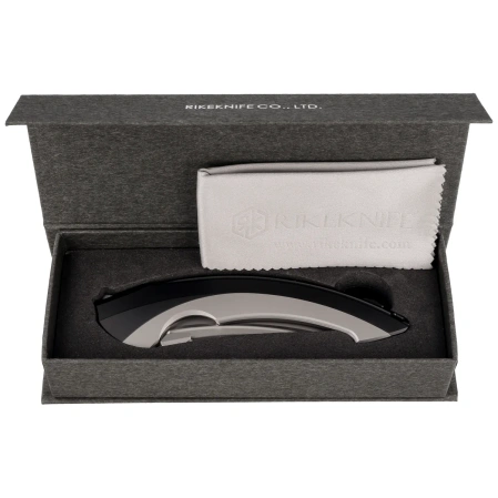 Nóż składany Rike Knife RK-Lamella-BP Black DLC Titanium, Satin M390