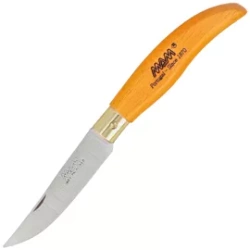 MAM Iberica S Knife Orange Beech Wood, Brass HW, Satin 420 (2010-OR)