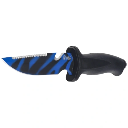 Nóż nurkowy Mac Coltellerie Aquatys Black PP-TPE, PTFE Blue Camo Nitro-B (AQT12-3.N)