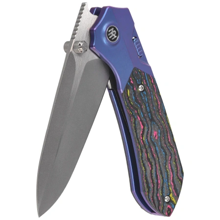 Nóż składany Remette Meteor Titanium/Ultimate Warrior Camo Carbon Fiber, Anodizing Pearlescent M390 (RTPT-UC)