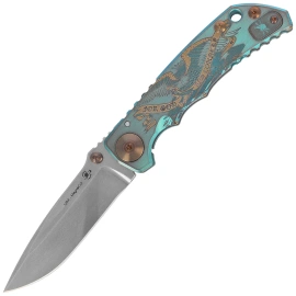 Spartan Blades Harsey Folder ''God & Country'' Titanium, Satin MagnaCut by William W. Harsey (SF5 Custom God & Country)