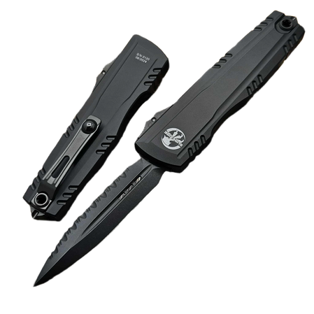 Microtech Luminary ZBP D/E OTF Knife Black DLC Aluminum, Black DLC F/S M390MK by Tony Marfione (1270-3DLCTSH)