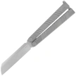 Kubey Ballistic Butterfly Knife Grey Titanium, Beadblasted 14C28N by Mark Perez (KU297A)