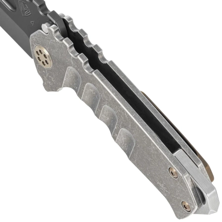 Medford Praetorian Genesis T Tanto Tumbled Titanium, Bronze HW/Clip, Black DLC S45VN by Greg Medford (MK0294PT-01TM-T1C1-BN)