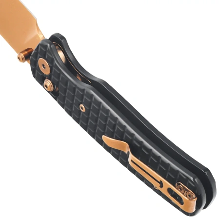 Bestechman Cicada's Wing Knife Black Frag Stainless Steel, Bronze PVD 10Cr15MoV (BMK06-S-3)