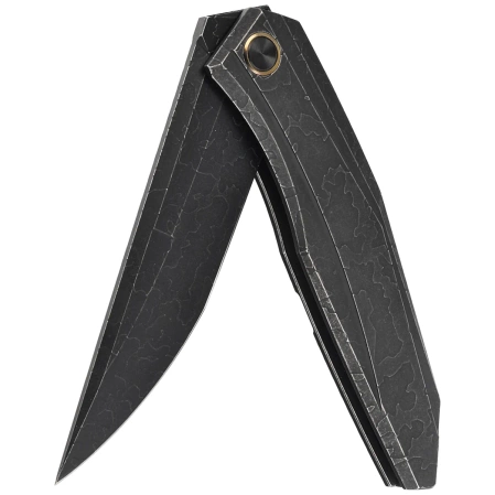 WE Knife Cybernetic LE No 201/205 Black Etching Pattern Titanium, Black Stonewashed CPM 20CV (WE22033-4)
