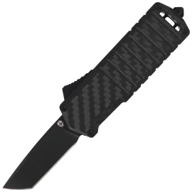 Tekto A2 Badger Mini T/E OTF Knife Carbon Fiber / Aluminum, Black Titanium D2