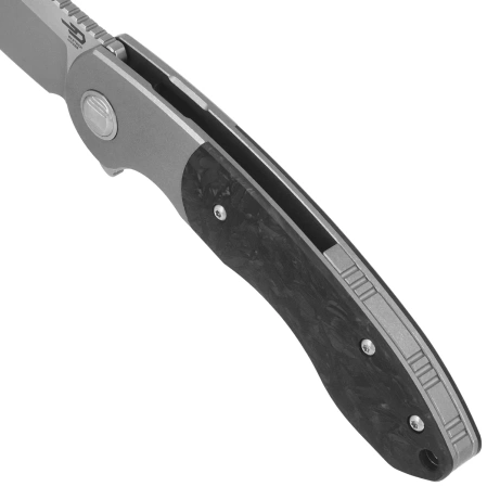 Bestech Bowietie Grey Titanium/Carbon Fiber, Stonewashed/Satin M390 (BT1906A)