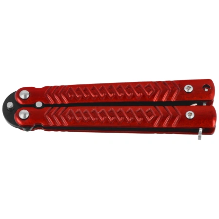 Martinez Albainox Balisong Knife Steel-Bright Red, Bright Black 3Cr13Mov (02226)