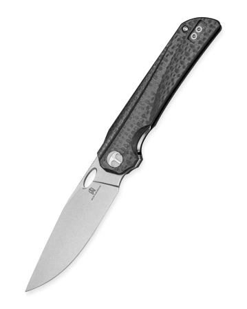 Bestechman Smuga Knife Black G10 with Carbon Fiber Pattern, Stonewashed AEB-L by Kombou (BMK22A)