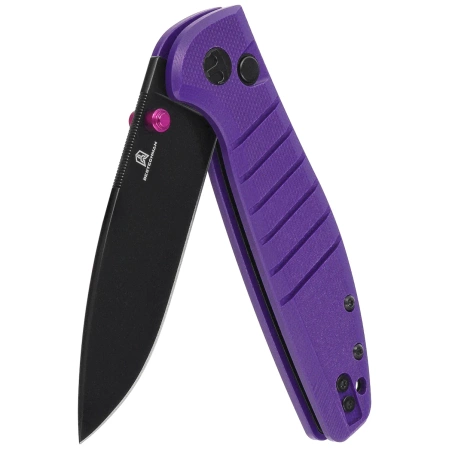 Bestechman Goodboy Jr. Knife Purple G10, Black PVD D2 by Keanu Alfaro (BMK10G)