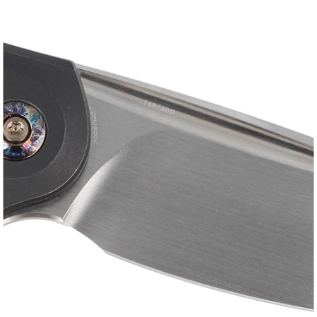 WE Knife Makani LE No 148/300 Black Titanium / Flamed Titanium Inlay, Hand Rubbed Satin CPM 20CV by Anton Tkachenko knife (WE21048B- 3)