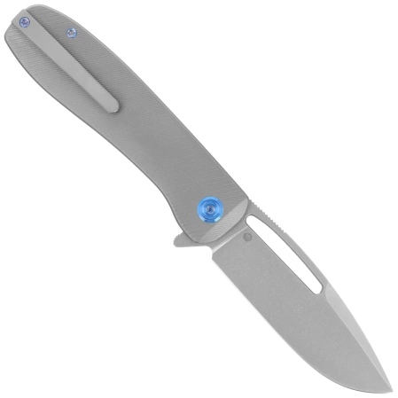 Nóż składany Kubey Supercell Grey Titanium, Stonewashed 14C28N by K.C. Spiron (KU353A)