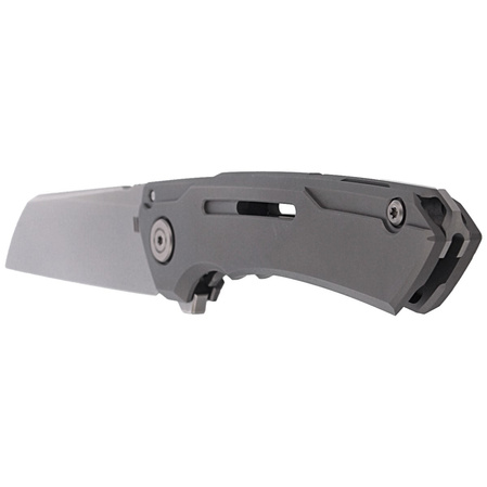 WE Knife Mini Buster Gray Titanium, Polished Bead Blasted CPM 20CV by Snecx Tan (2003A)