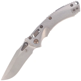Nóż składany Microtech Amphibian Mini Ram-Lok S/E Gray Fluted Titanium, Flamed Bksp, Stonewashed M390MK by Tony Marfione (137MRL-10FLMS4)