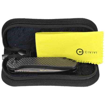 Civivi Button Lock Elementum II Knife Carbon Fiber/Black G10, Damascus (C18062PB-DS1)