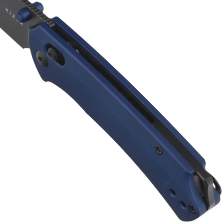 Kizer T1 CD Knife Blue Titanium, Black Matte DLC Ultra M390 by Uli Hennicke (Ki3490.2CDA2)